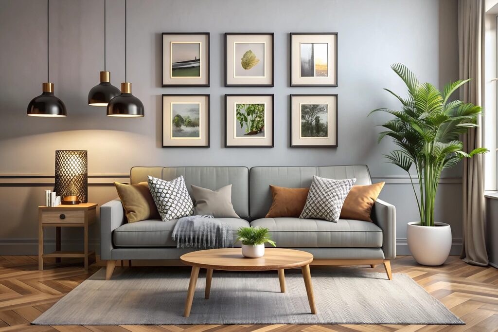 woonkamer met planten